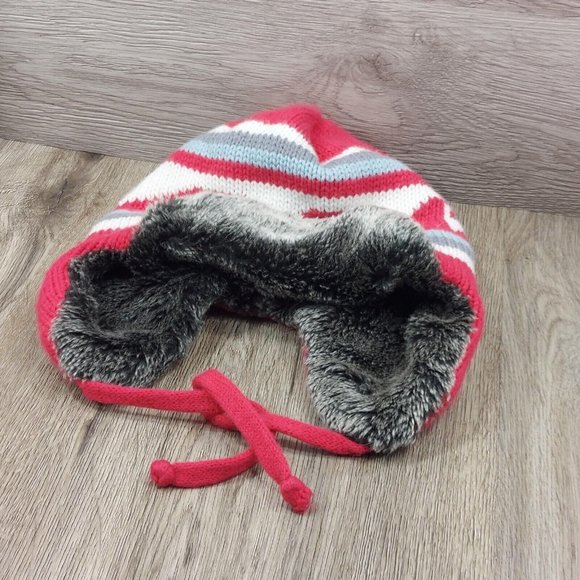 Earflaps Winter Hat Ear Cover Unisex Warm Fur Lining Beanie Aviator Cap Gray/Red - Picture 12 of 16